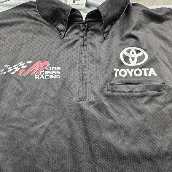 Toyota Mechanic Shirt Forza Mens L Joe Gibbs Racing Nascar 1/4 Zip Short Sleeve - Picture 3 of 7